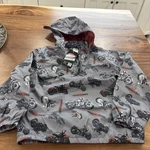 Harley Davidson Youth 1/4-ZIP Hooded Windbreaker Jacket Xs 6/7 Nwt. Fixed Price $29.99.