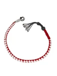 42" Long Genuine Hand-braided Leather Red & White Get Back Whip For Motorcycle. Fixed Price $31.95.
