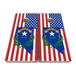 American Flag Nevada Custom Cornhole Board Wrap Laminated Vinyl Set. Fixed Price $74.00.