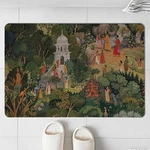 Jaipur Gardens Bath Rug,green Indian Door Mat,vintage Floor Mats For L.... Fixed Price $29.11.