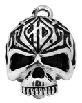 Harley-davidson Sculpted Tribal Skull Ride Bell, Shiny Silver Finish HRB092. Fixed Price $15.95.