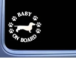 Baby On Board Dachshund Smooth L511 6" Sticker Dog Decal. Fixed Price $5.69.