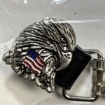 Dream Apparel Motorcycle Vest Extender Eagle Flag Silvertone Chain Black 6". Fixed Price $9.99.