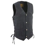 Milwaukee Leather DM1315 Men's Black Denim Classic Side Lace Snap Front Vest. Fixed Price $43.99.