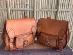 Large Motorcycle Pair Goat Bags Luggage 2 Brown 11" Big. Fixed Price $49.00.