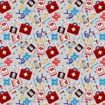 Big Hugs Nurse Medical Emt First Aid Kit 9322/90 Allover Durable Cotton Fabric. Fixed Price $9.49.