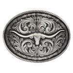 Montana Silversmiths Longhorn Collection Western Attitude Belt Buckle. Fixed Price $50.00.
