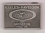 Original Vintage Harley Davidson 1984 York, Pa Museum Silver Tone Belt Buckle. Fixed Price $10.00.