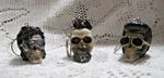 Skulls With Hair Style Key Chains SET(3) Resin Figurine PDY38 New 1.5"X 1.". Fixed Price $25.95.