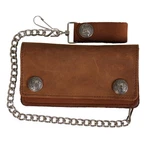 Hot Leathers WLA2016 Brown Buffalo Nickel Bi-fold Wallet With Chain. Fixed Price $39.95.