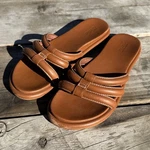 Olukai Women's Size 9 Tiare Fox Brown Slide Flip Flops Sandals Shoes. Fixed Price $34.95.