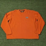 Harley Davidson Mens Xl Knit Sweater Pullover Long Sleeve Orange. Fixed Price $25.50.
