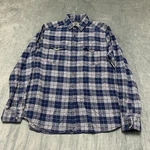 Fox Head Flannel Shirt Mens Large Gray Blue Plaid Cotton Button Up Everyday Wear. Fixed Price $17.99.