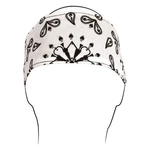 Zan Polyester Headband - White Paisley HB009. Fixed Price $12.34.