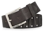 Harley-davidson Mens Ribbed & Studded Detail Genuine Leather Belt Brown Size 38. Fixed Price $55.99.