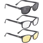 3 Pacific Coast X-kd's Biker Sunglasses Black Frames Clear Smoke & Yellow Lenses. Fixed Price $37.25.