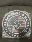Genuine Indian Motorcycle 12" Usa Flag Logo Metal Sign. Fixed Price $19.99.