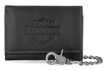 Harley-davidson Men's Traditional Bar & Shield Embossed Trifold Wallet W/ Chain. Fixed Price $66.95.