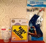 Nuk Smooth Flow Nipples + Safety 1ST Baby On Board Sign Foldable Water Bottle. Fixed Price $12.59.