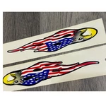 Lethal Threat Usa Eagle Decal Flag Flame 2 Pc Set Patriotic Sticker Lot Vinyl 6". Fixed Price $24.05.
