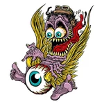 Sticker Lethal Threat Monster Flying Eyeball 3 X 4,5 Inches. Fixed Price $9.08.