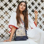 Imars Faux Leather Printed Shoulder Bag Backpack Zip Clouser-blue Patola. Fixed Price $127.00.