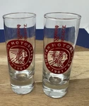 Lot Of 2 Indian Motorcycles 1901 Shot Glasses Pair Daytona Beach Clean Nice. Fixed Price $20.00.
