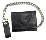 Mascorro Men's Open Eagle Large Tri-fold Biker Chain Wallet Solid Black. Fixed Price $28.95.