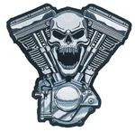 New Lethal Threat Screaming Skull V-twin Embroidered Patch 5.25"X5.5" LT30075. Fixed Price $9.95.
