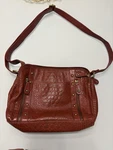 Great American Leatherworks Red Croc Embossed Shoulder Bag Studded Vtg. Fixed Price $25.00.
