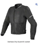 Dainese City Guard D1 Mesh Motorcycle Jacket Black Large. Fixed Price $200.00.