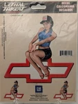Lethal Threat Designs Chevy Pin Up Decals Set Of 3 Nos Gm Licensed 6X8. Fixed Price $17.99.
