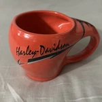 Harley-davidson Big Handle Orange Black Logo Ceramic Coffee Cup Mug. Fixed Price $24.99.