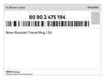 Genuine Bmw Roundel Travel Mug / 24 80-90-2-475-194 New. Fixed Price $25.87.