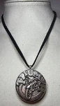 Lucky Brand Triumph Motorcycles Silver Tone Black Pendent Cotton Chain Necklace. Fixed Price $45.00.