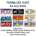 Vintage Personalized Any State Text License Plate Auto Car Atv Bicycle. Fixed Price $22.99.