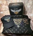 Harley Davidson 115TH Anniversary 3 Piece Ride Pack, Cap, Bandana, Pin. Fixed Price $26.99.