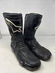 SMX-5 Series Alpinestars Men's Motorcycle Boots Size 11.5 Black Leather Side Zip. Fixed Price $99.99.