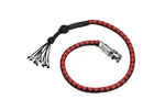 42 Black/red Leather Fringed Hand-braided Biker Get Back Whip With Skulls. Fixed Price $29.99.
