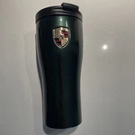 Porsche Thermo Mug Travel Coffee Tumbler W/ Lid Deep Green Official Crest New. Fixed Price $59.99.