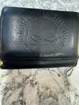 Harley-davidson Mens Willie G Skull Snap Tri-fold Leather Wallet Black -used. Fixed Price $35.00.