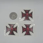 Lot Of Lethal Threat Iron Cross Skulls Sticker Red X3 Mini Decal 1.75". Fixed Price $8.99.