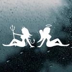 Mudflap Devil Angel Vinyl Decals Trucker Icon Pin-up Silhouette Stickers. Fixed Price $23.99.