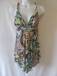 New Authentic Purple Green Yellow Twist Shoulder Top Sz Small. Fixed Price $49.00.