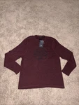 Harley Davidson Men Circle Logo Long Sleeve Knit Sweater Dark Red Size Xl Nwt. Fixed Price $50.99.