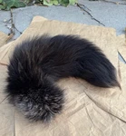 Real Fluffy Dyed Black Silver Fox Tail Bag Charm Keychain Made Usa. Fixed Price $24.99.
