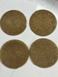 Coasters Set Cup Round Drink Mat Indian Handmade Gold 4" Vintage. Fixed Price $5.00.