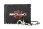 Harley-davidson Men's Bar & Shield Embroidered Bifold Wallet W/chain MWM105/08. Fixed Price $62.50.