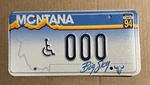 License Plates Sample Collector Montana Handicap Wheelchair Big Sky. Fixed Price $35.00.