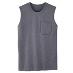 Men's Sleeveless Pocket Crew Neck Tee, Black, Lg. Fixed Price $12.99.